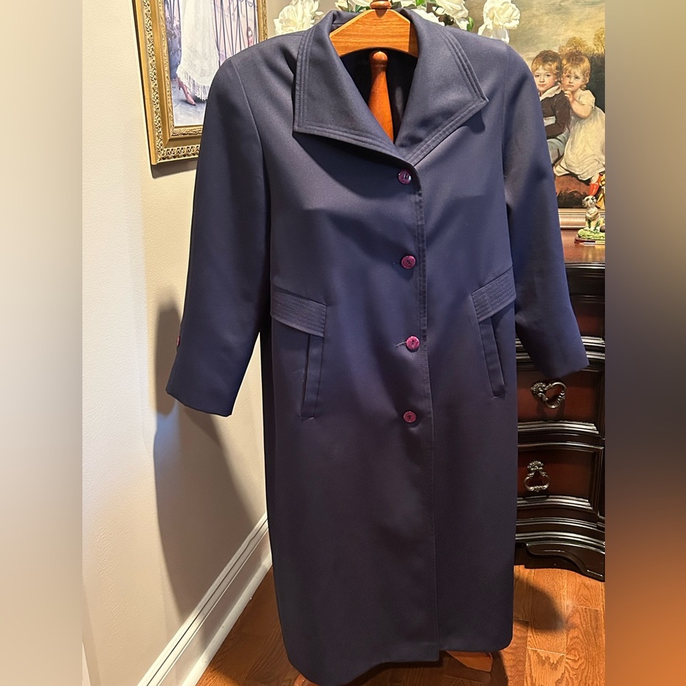 Misty Harbour by Fen-nelli Vintage Elegant Navy Women's Coat. May fit Sz XL